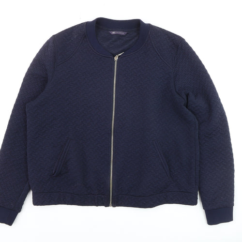 Marks and Spencer Men's Navy Bomber Jacket Size L Polyester Cotton Blend