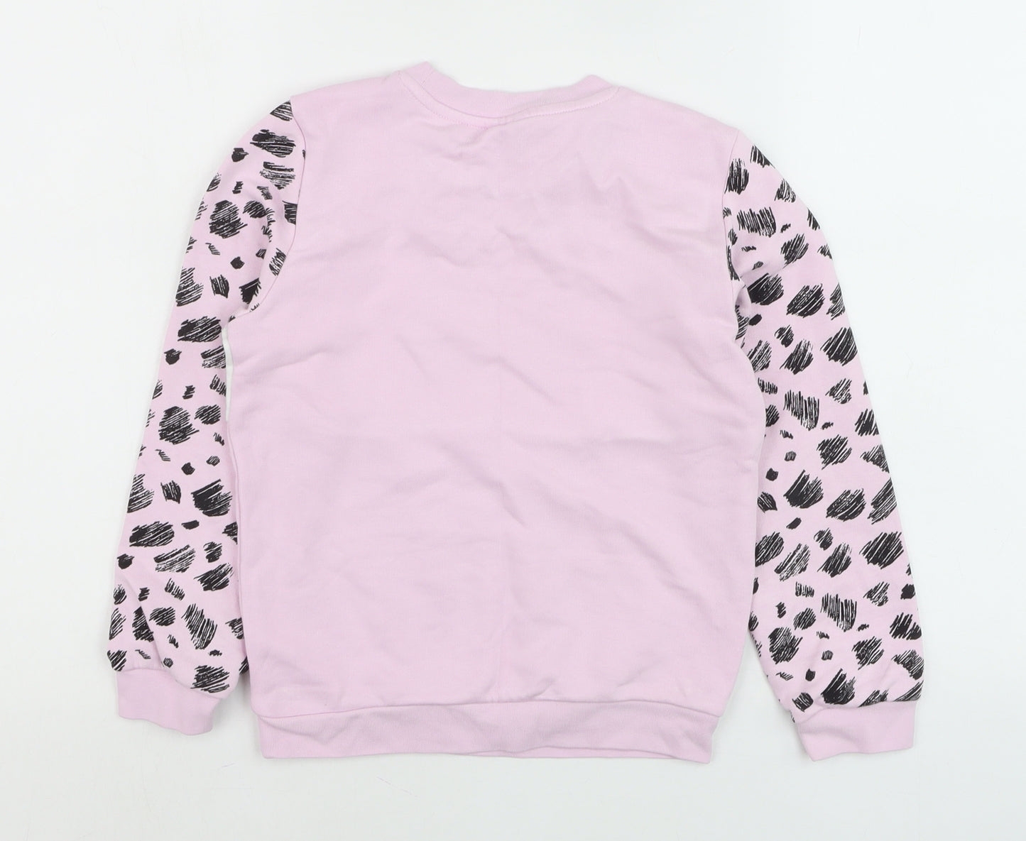 Puma Girls Pink Animal Print Logo Pullover Sweatshirt 7-8 Years