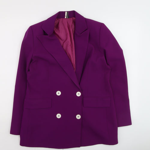 Topshop Women’s Purple Double Breasted Blazer Jacket UK 12