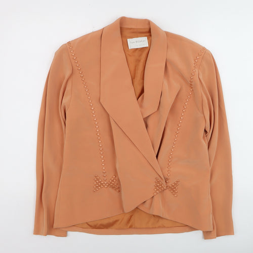 Tom Bowker Women’s Brown Embroidered Bow Blazer Size 10 Vintage