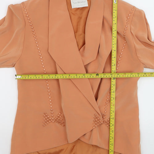 Tom Bowker Women’s Brown Embroidered Bow Blazer Size 10 Vintage