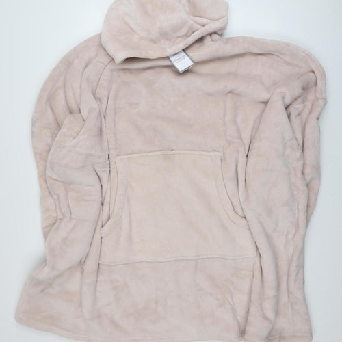 Dunelm Women’s Beige Fleece Hooded Robe One Size Winter
