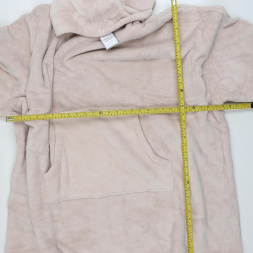 Dunelm Women’s Beige Fleece Hooded Robe One Size Winter