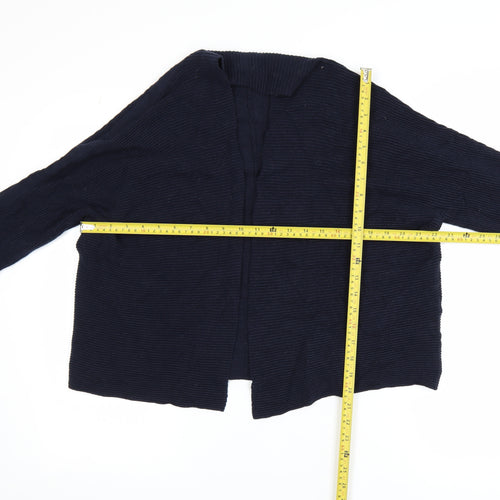 Principles by Ben de Lisi Women Navy Long Sleeve Open Cardigan L