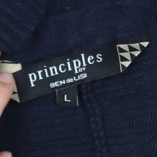 Principles by Ben de Lisi Women Navy Long Sleeve Open Cardigan L