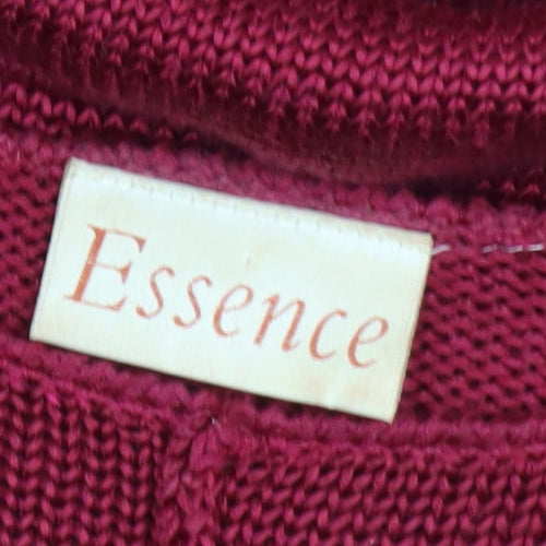 Essence Women Red Knit Pullover Jumper Size 16 Regular Fit