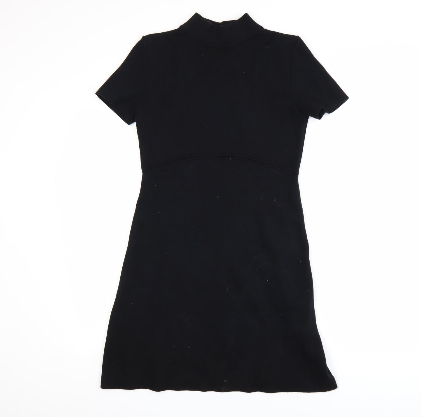 Zara Women Black Short Sleeve Knit Shift Dress Size 8