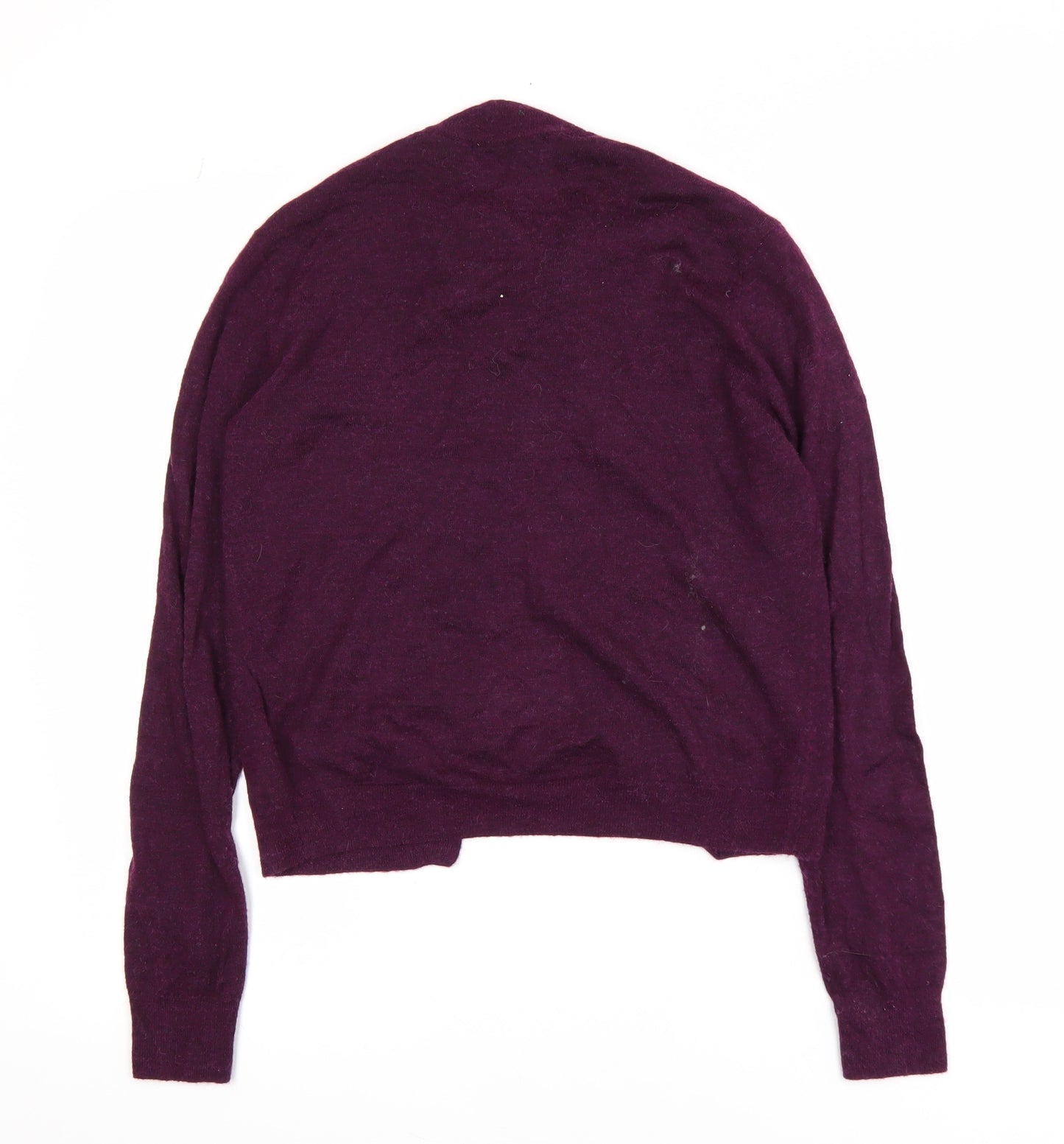 ZARA Women's Purple Bow Neck Cardigan Size 12 Long Sleeve Knit