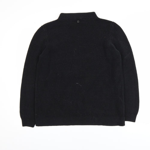 s.Oliver Men's Black Mock Neck Acrylic Knit Jumper M