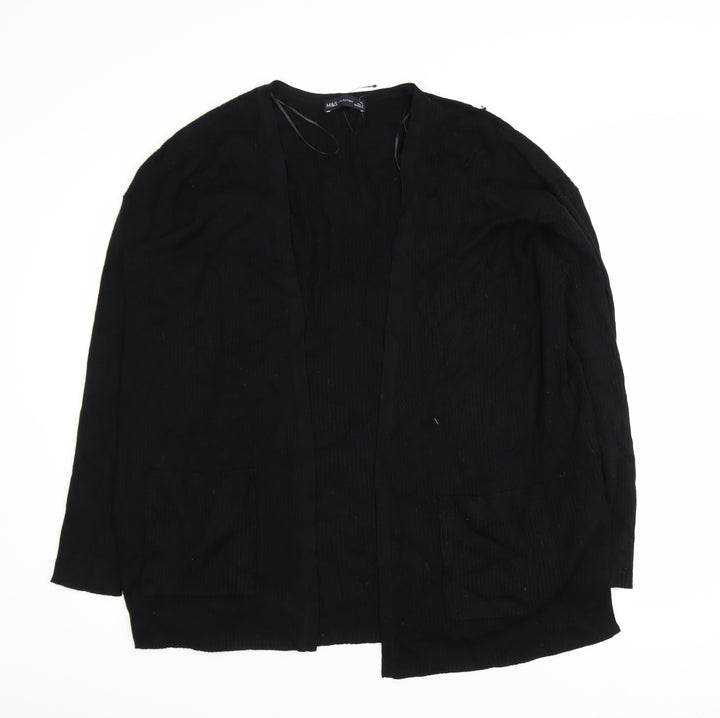 Marks and Spencer Women Black XL Open Front Cardigan Viscose Blend