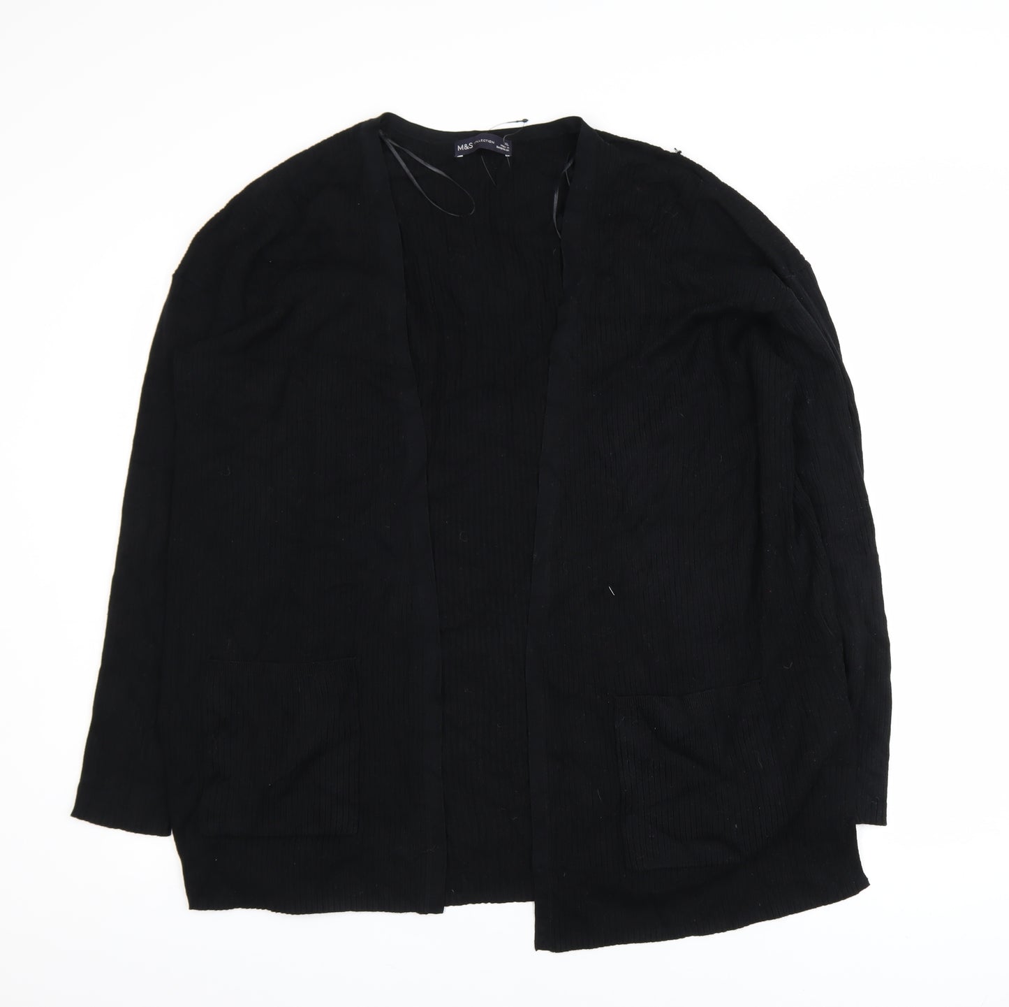 Marks and Spencer Women Black XL Open Front Cardigan Viscose Blend