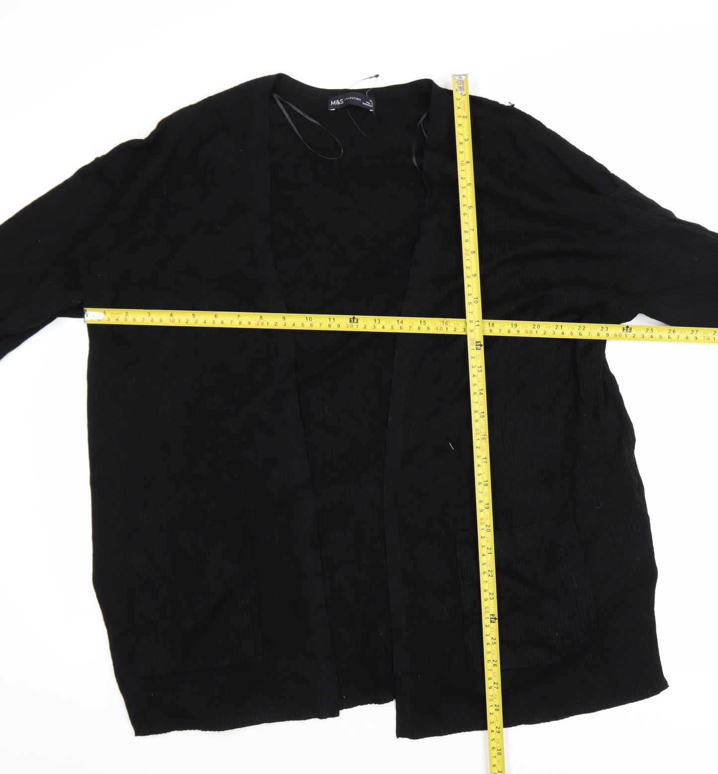 Marks and Spencer Women Black XL Open Front Cardigan Viscose Blend