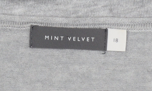 Mint Velvet Women's Grey Tunic Long Sleeve Jersey Blouse Size 18
