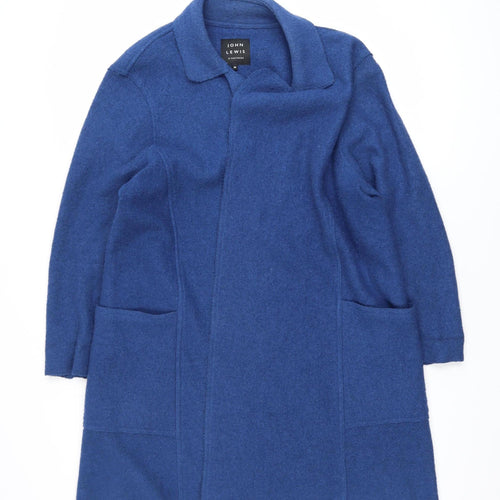 John Lewis Womens Blue Wool Mid-Length Overcoat Size M