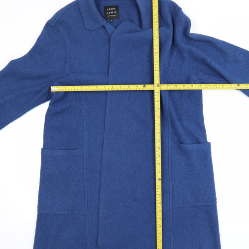 John Lewis Womens Blue Wool Mid-Length Overcoat Size M