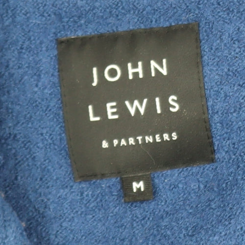 John Lewis Womens Blue Wool Mid-Length Overcoat Size M