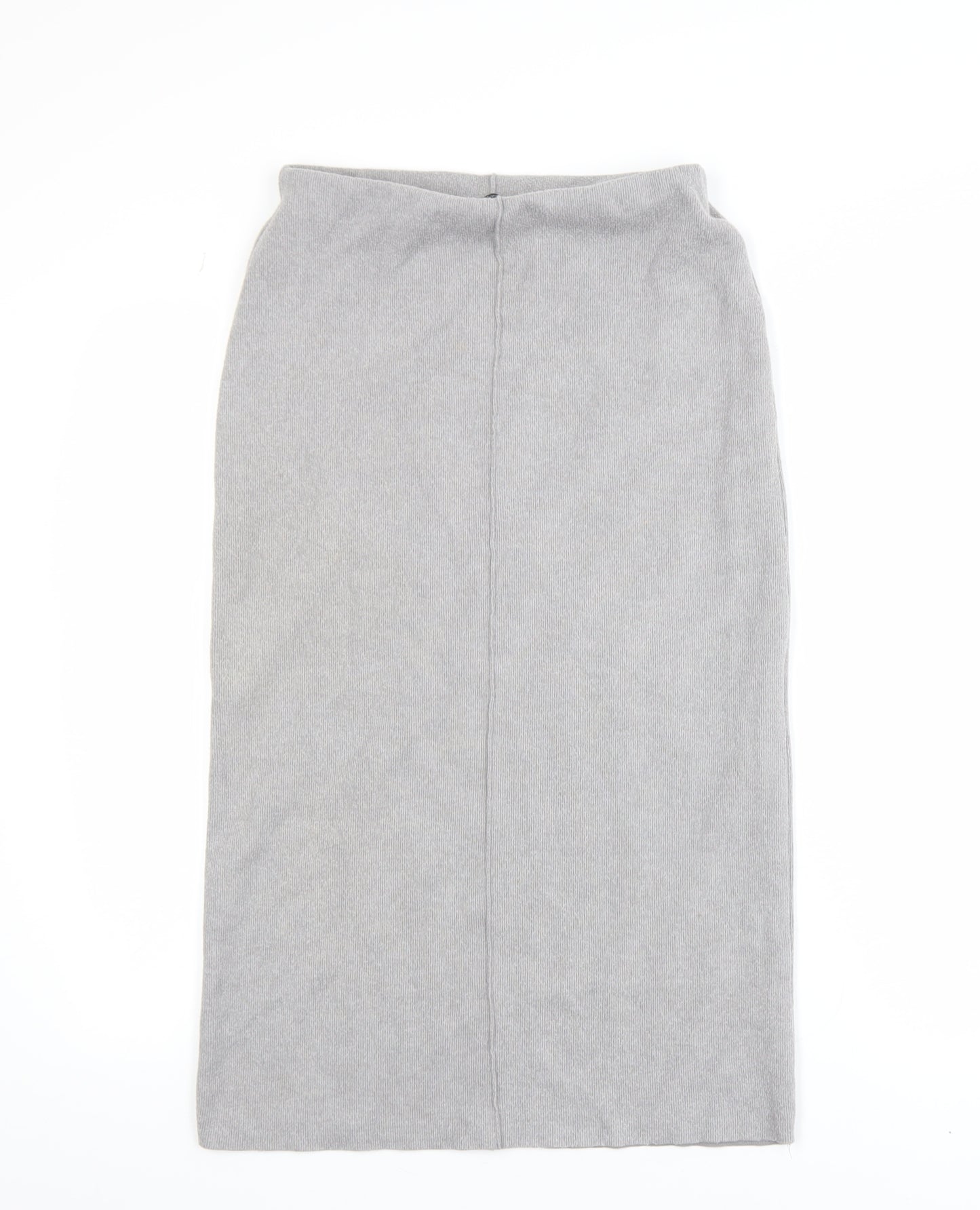 Zara Women Grey Knit Midi Pencil Skirt Size S