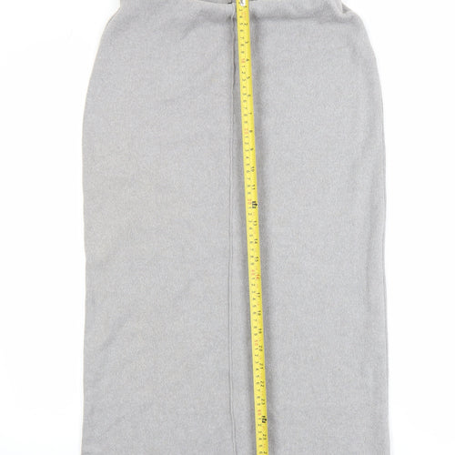 Zara Women Grey Knit Midi Pencil Skirt Size S