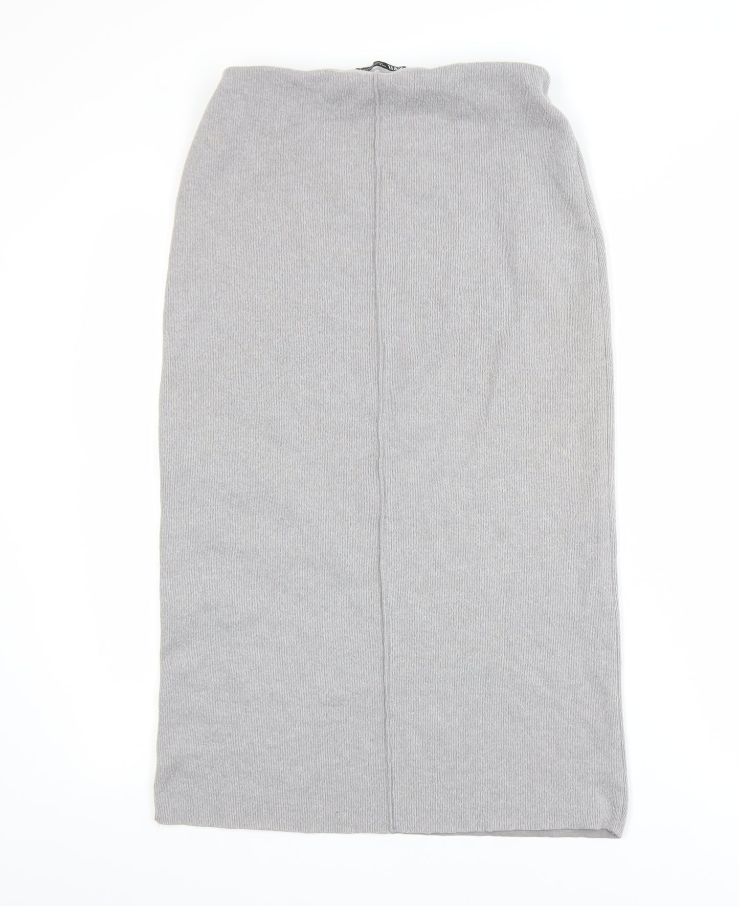 Zara Women Grey Knit Midi Pencil Skirt Size S