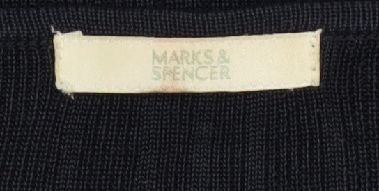 Marks and Spencer Women’s Black Beaded 3/4 Sleeve Knit Blouse Size 10