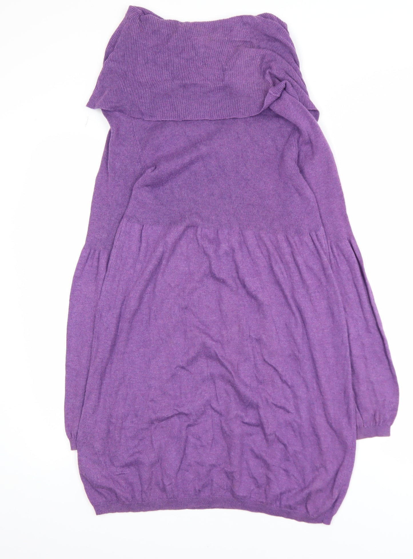 Marks and Spencer Women's Purple Cowl Neck Long Sleeve Tunic Jumper UK 12