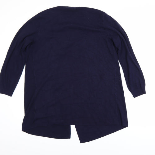 Marks and Spencer Women Blue Cardigan M Long Sleeve Knit