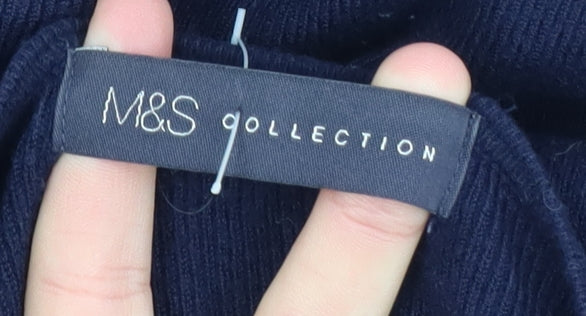 Marks and Spencer Women Blue Cardigan M Long Sleeve Knit