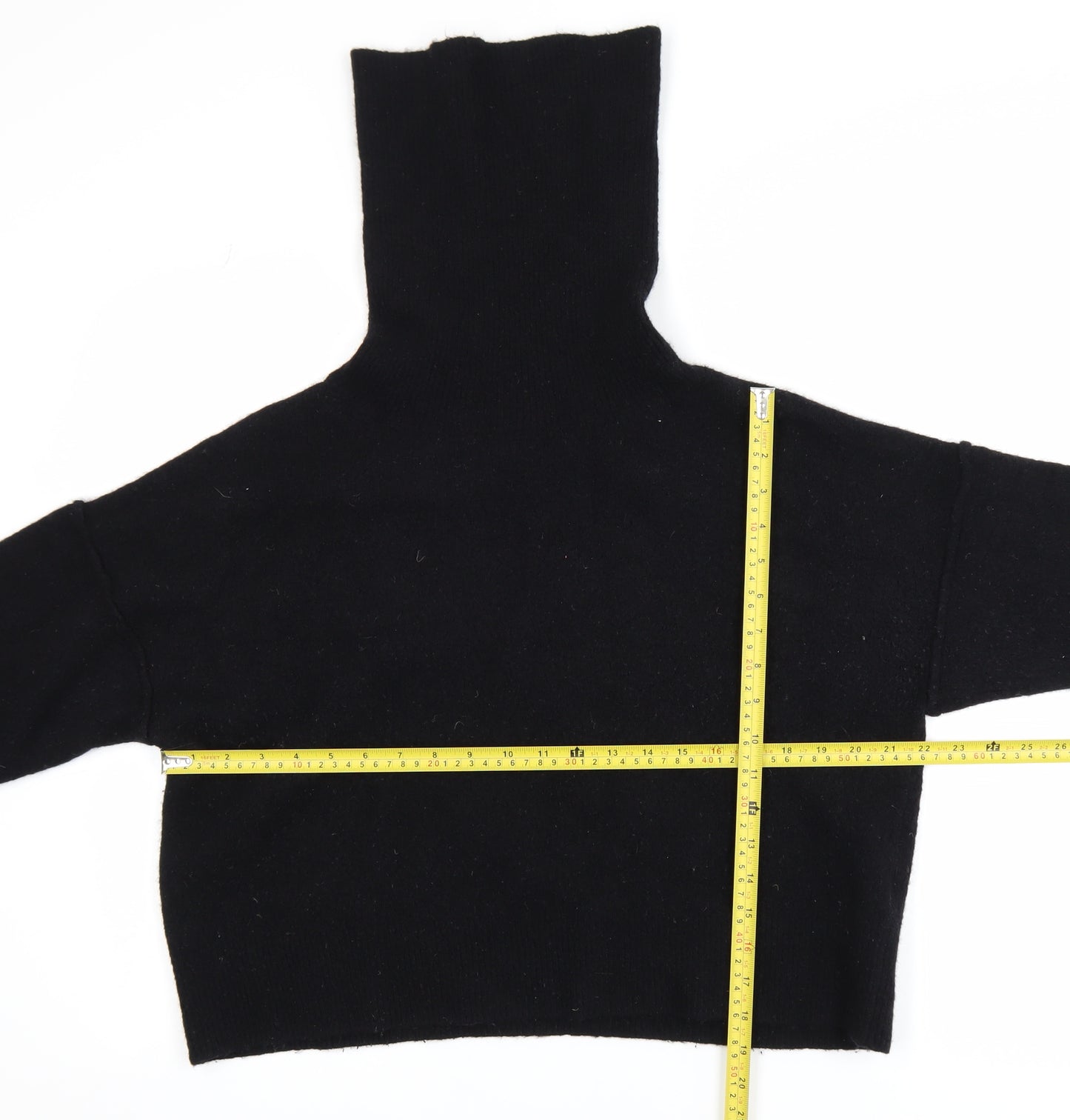 Hush Women's Black Roll Neck Wool Blend Knit Jumper Size M