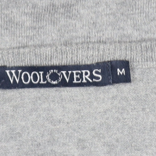 Woolovers Men’s Grey V-Neck Cotton Silk Jumper Size M