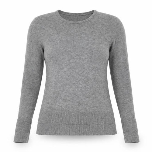 Mango Women Grey XS Pullover Jumper Long Sleeve Knit Viscose Blend