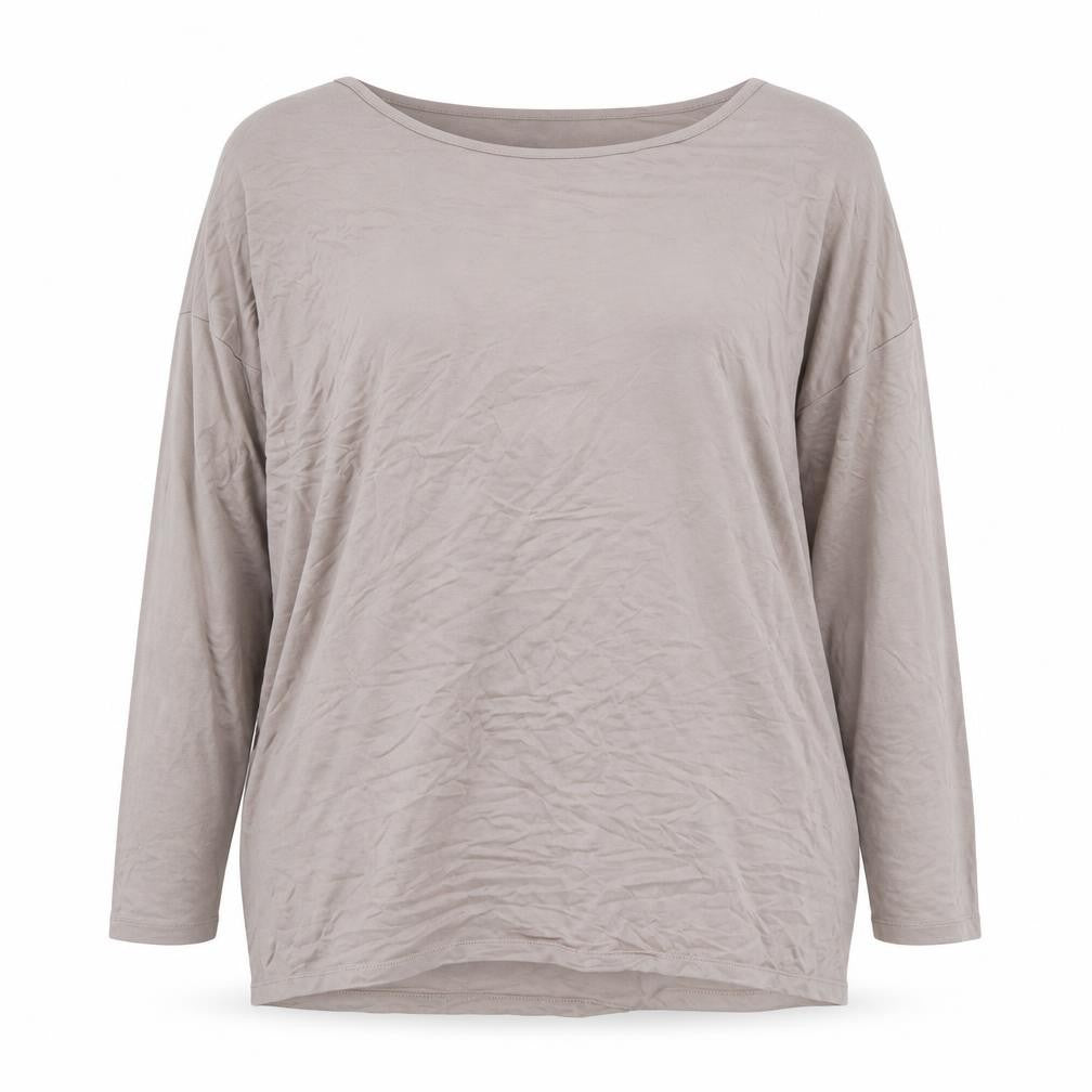 Front view of Friends Like These Women Beige Long Sleeve Basic Top UK 16 Viscose Blend