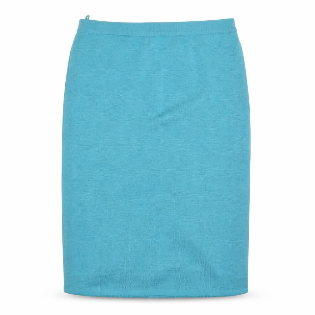 Grazia Women’s Blue Midi Wool Blend Pencil Skirt Size 18