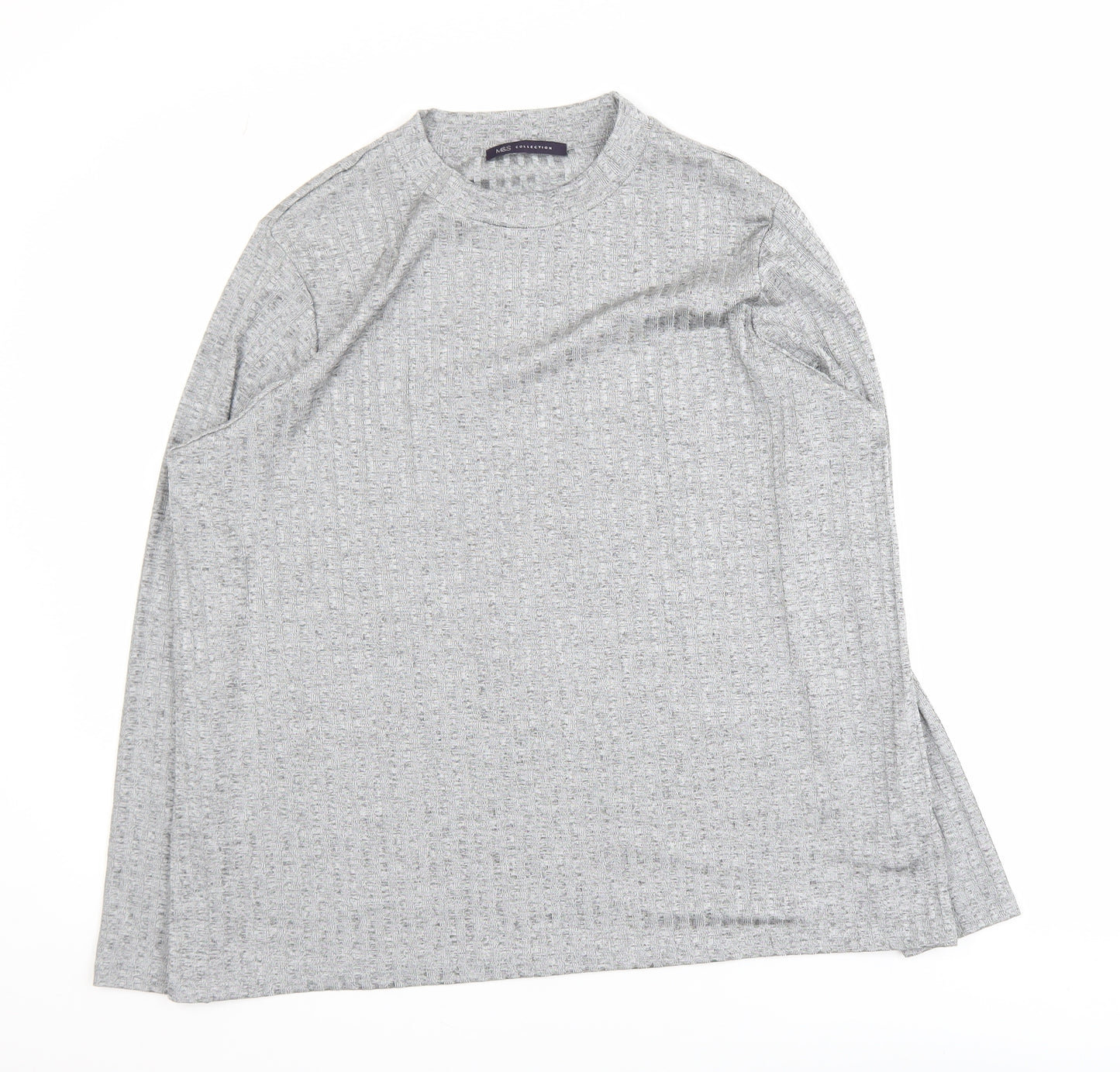 Marks and Spencer Women’s Grey Long Sleeve Waffle Knit Pullover Jumper Size 22