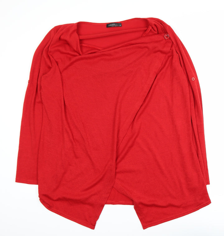 Zanzea Women Red Plus Size 5XL Wrap V-Neck Lightweight Jumper