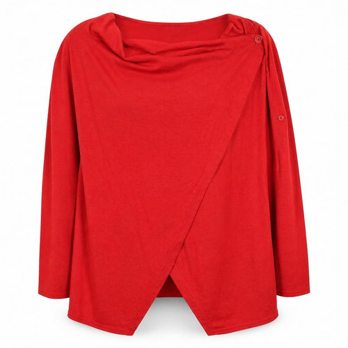 Zanzea Women Red Plus Size 5XL Wrap V-Neck Lightweight Jumper