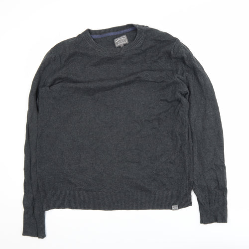 FatFace Men’s Grey Cotton Cashmere Crew Neck Jumper Size L