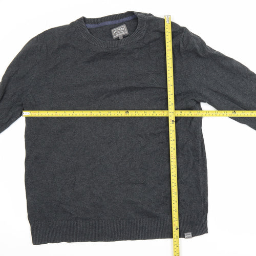 FatFace Men’s Grey Cotton Cashmere Crew Neck Jumper Size L
