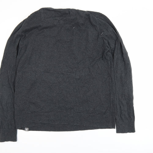 FatFace Men’s Grey Cotton Cashmere Crew Neck Jumper Size L