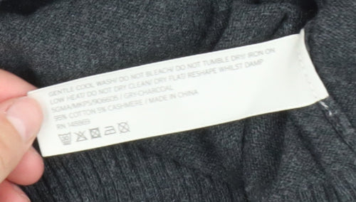 FatFace Men’s Grey Cotton Cashmere Crew Neck Jumper Size L