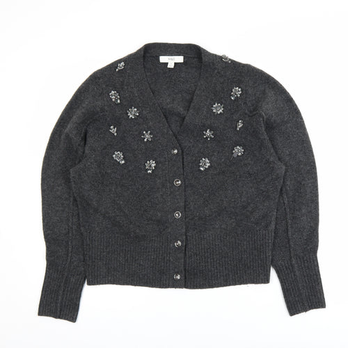 Marks and Spencer Women’s Grey Beaded Knit Cardigan Size M