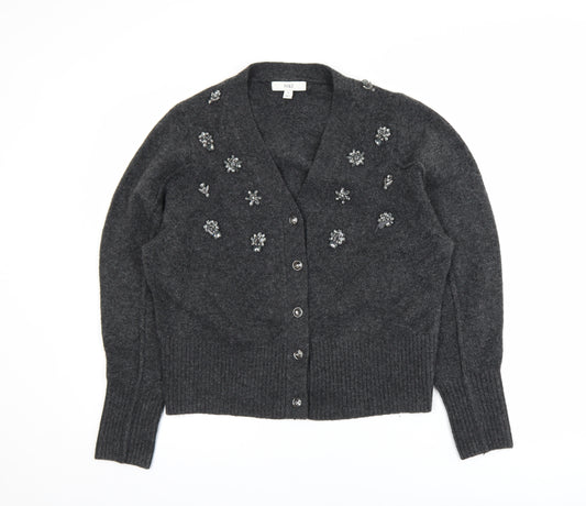Marks and Spencer Women’s Grey Beaded Knit Cardigan Size M