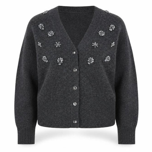 Marks and Spencer Women’s Grey Beaded Knit Cardigan Size M