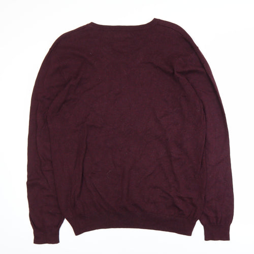 Jasper Conran Men's Brown Cotton V-Neck Jumper Size L