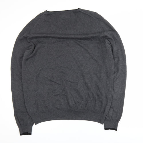 Ben Sherman Men's Grey Cotton V-Neck Pullover Jumper XL
