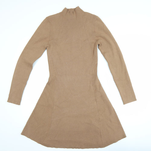 Friends Like These Women Brown Size 14 Knit Fit & Flare Dress