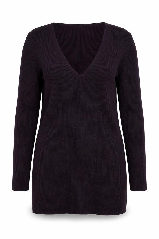 Jigsaw Women Purple V-Neck Long Sleeve Tunic Jumper M