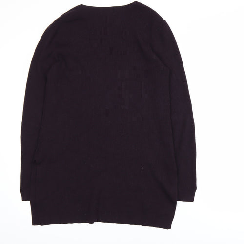 Jigsaw Women Purple V-Neck Long Sleeve Tunic Jumper M