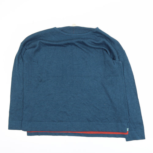 White Stuff Men's Blue Cotton Blend Crew Neck Jumper Size M