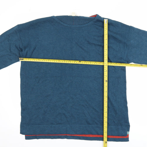 White Stuff Men's Blue Cotton Blend Crew Neck Jumper Size M