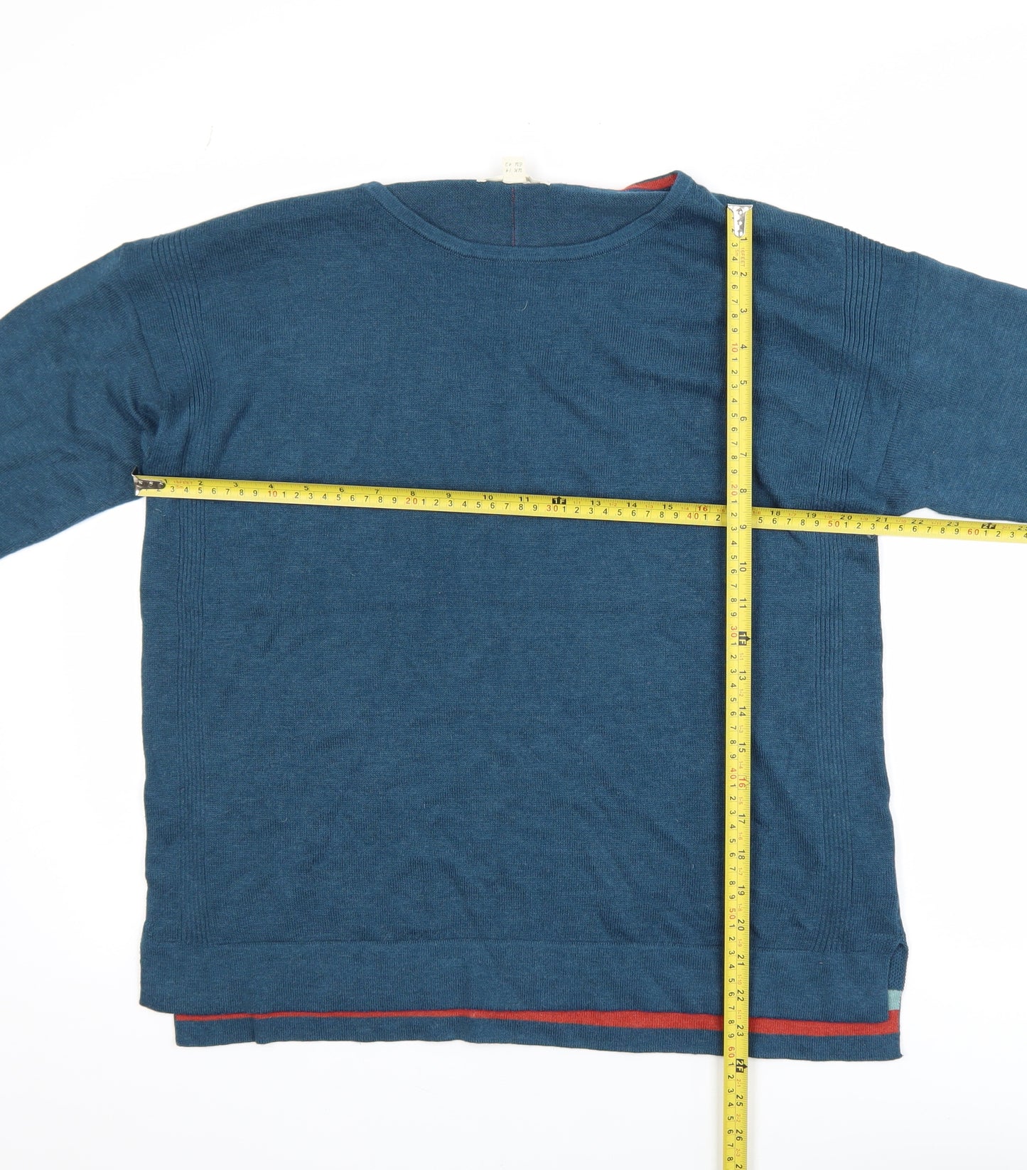 White Stuff Men's Blue Cotton Blend Crew Neck Jumper Size M